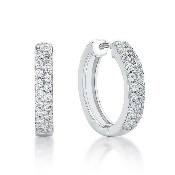 S/S 2 Row C/Z Pave Huggies 13mm