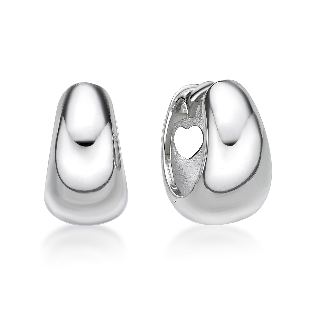 S/S Wide Button Huggies with Heart Back