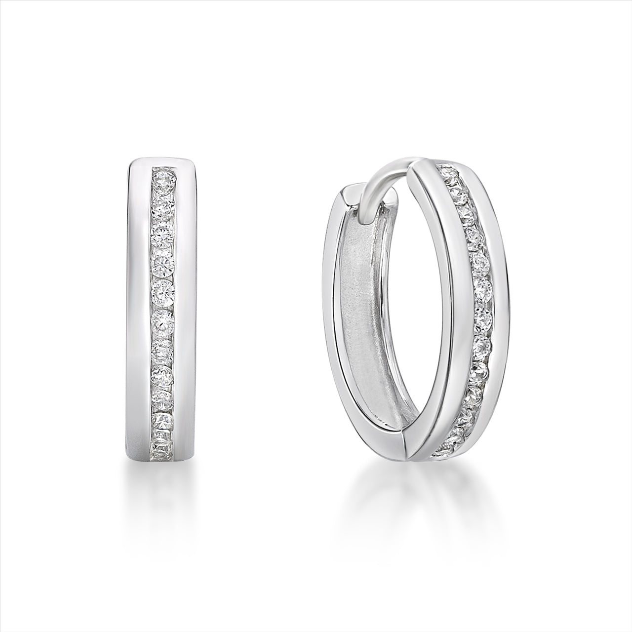 S/S Even Sized Channel Set C/Z Earrings