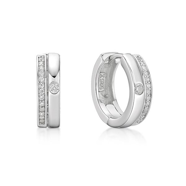 S/S Split Bead Set Huggies