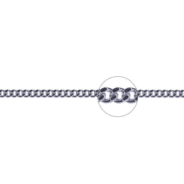 S/S DIAMOND CUT CURB CHAIN 50CM