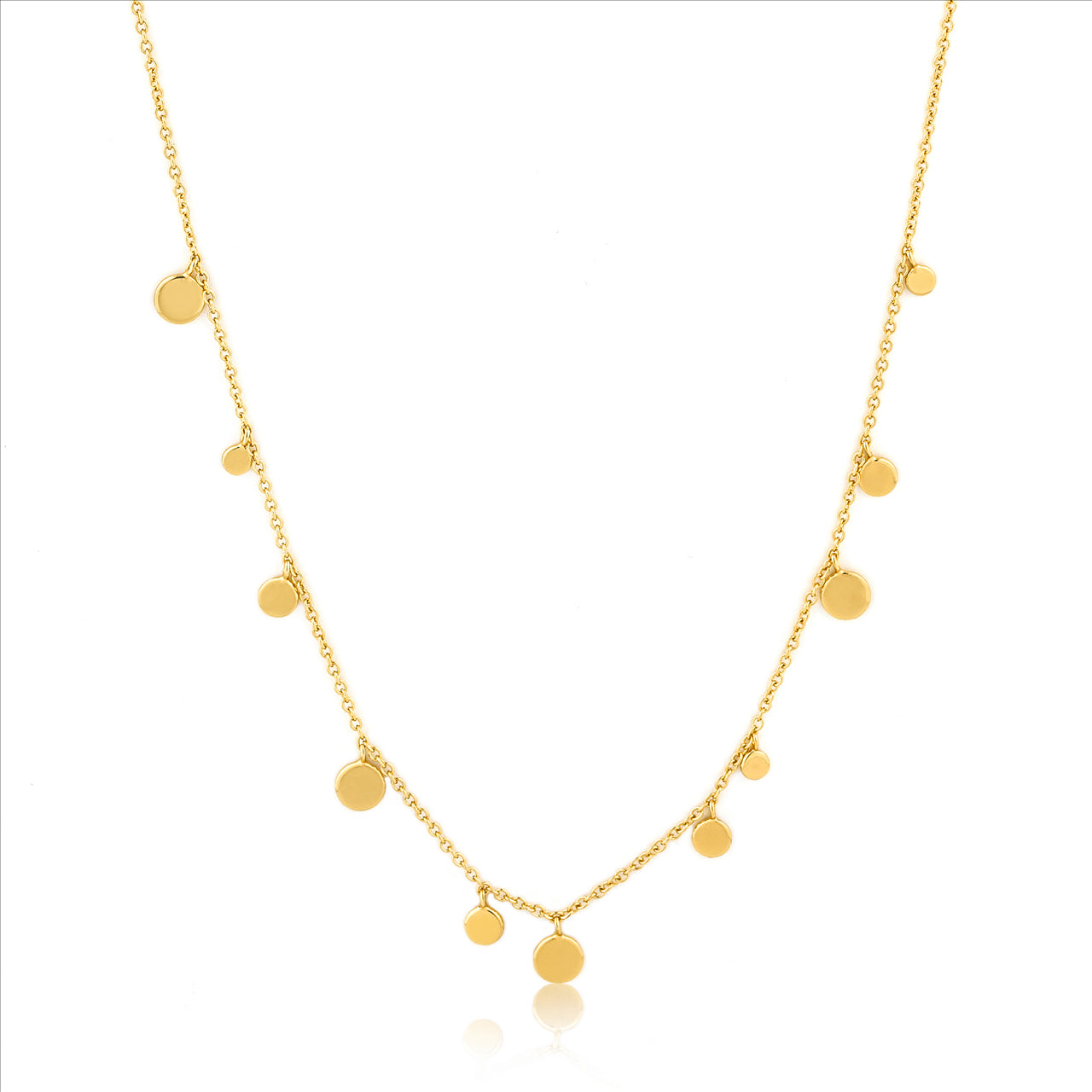 MIXED DISK NECKLACE 41CM+5CM - Y/G PLATED