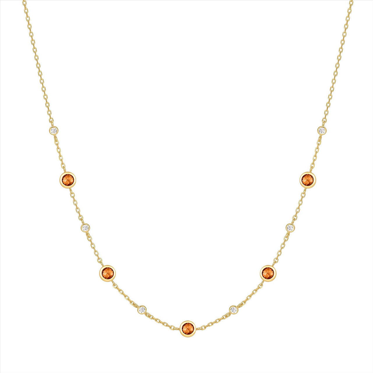 Orange Nano Gem Necklace 40.5cm+5cm