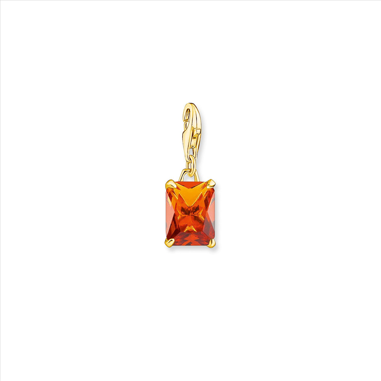 COGNAC GLASS CERAMIC JEWEL CHARM - Y/G PLATED