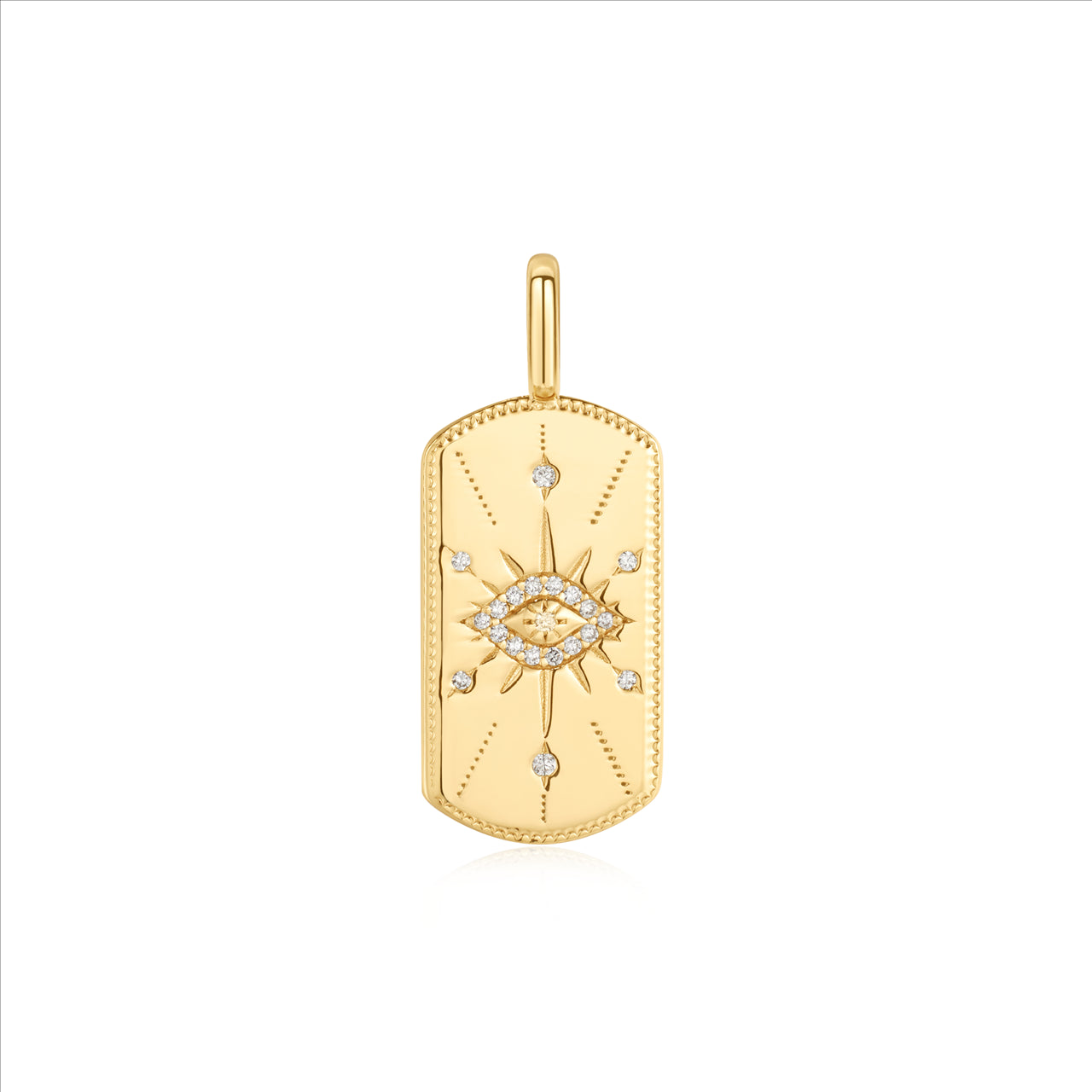 EVIL EYE TAG CHARM - Y/G PLATED