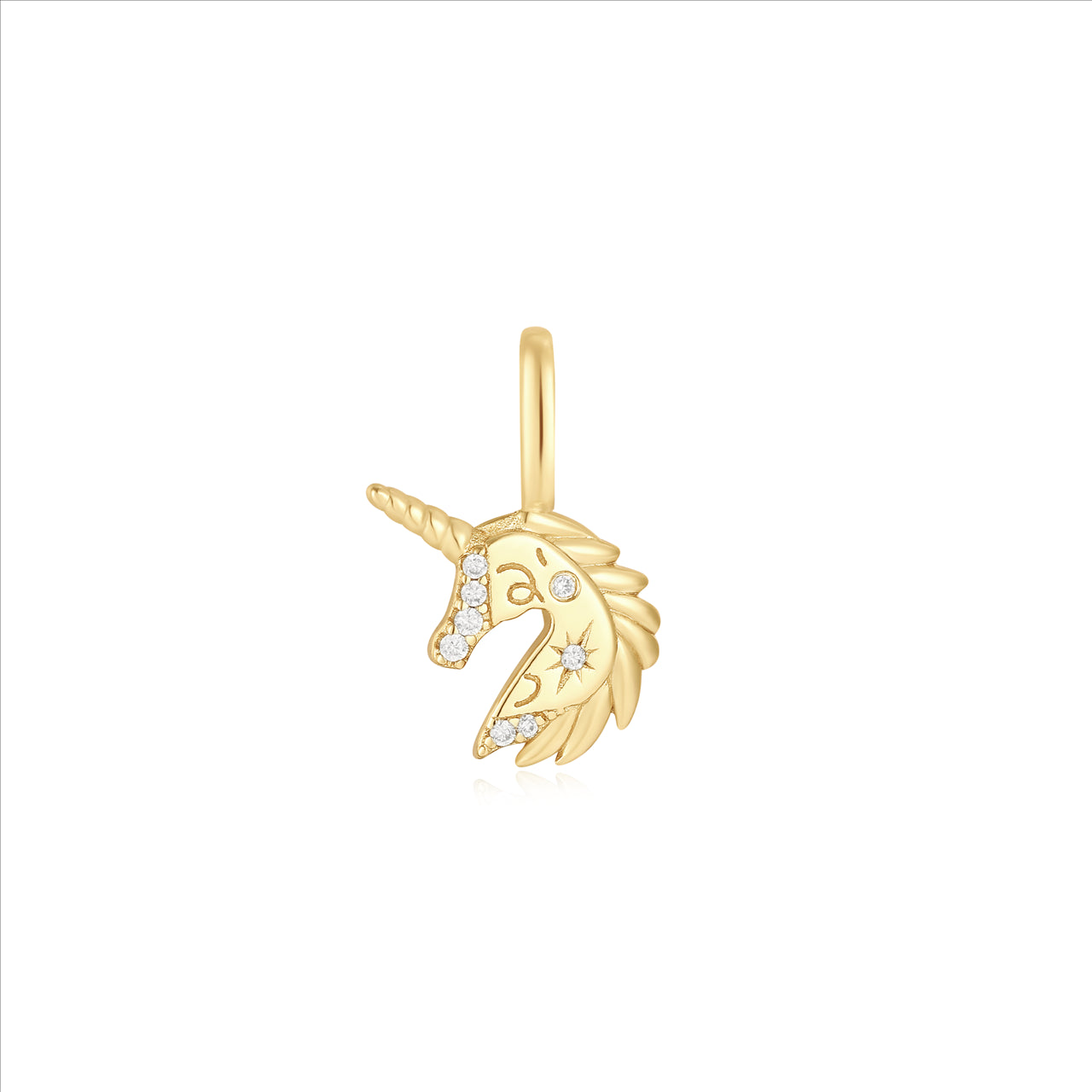 GOLD UNICORN CHARM - Y/G PLATED