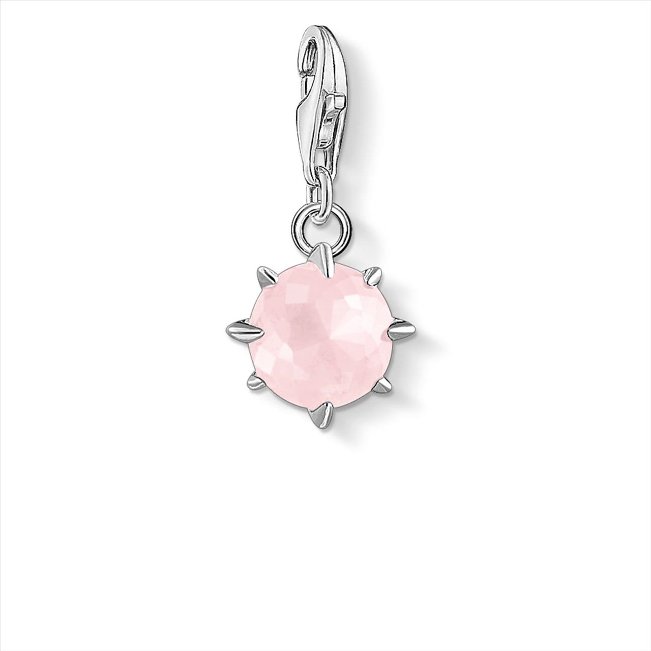 S/S OCTOBER ROSE QUARTZ CHARM