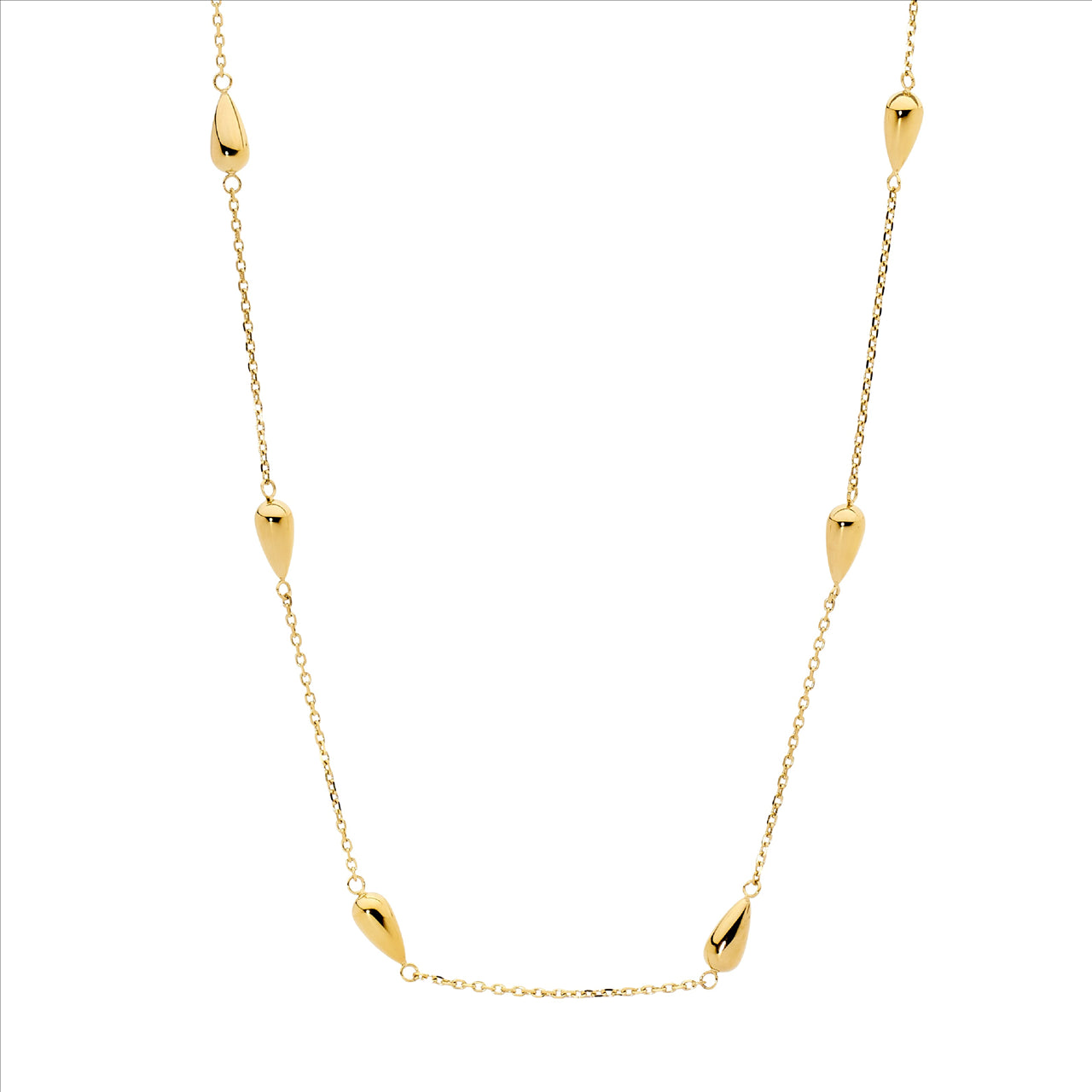 STAINLESS STEEL TEAR DROP NECKLACE 40+5CM - Y/G PLATED