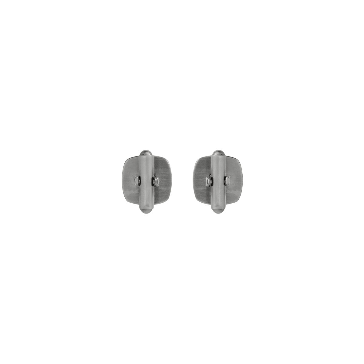Mens Stainless Steel Cufflinks with Black Carbon Fibre Insert 14mm