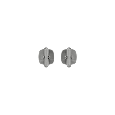 Mens Stainless Steel Cufflinks with Black Carbon Fibre Insert 14mm