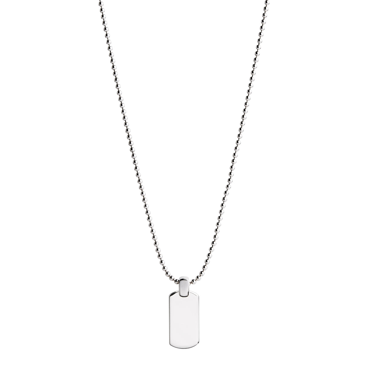 Mens S/S Dog Tag Pendant 12x28mm with Chain 55cm