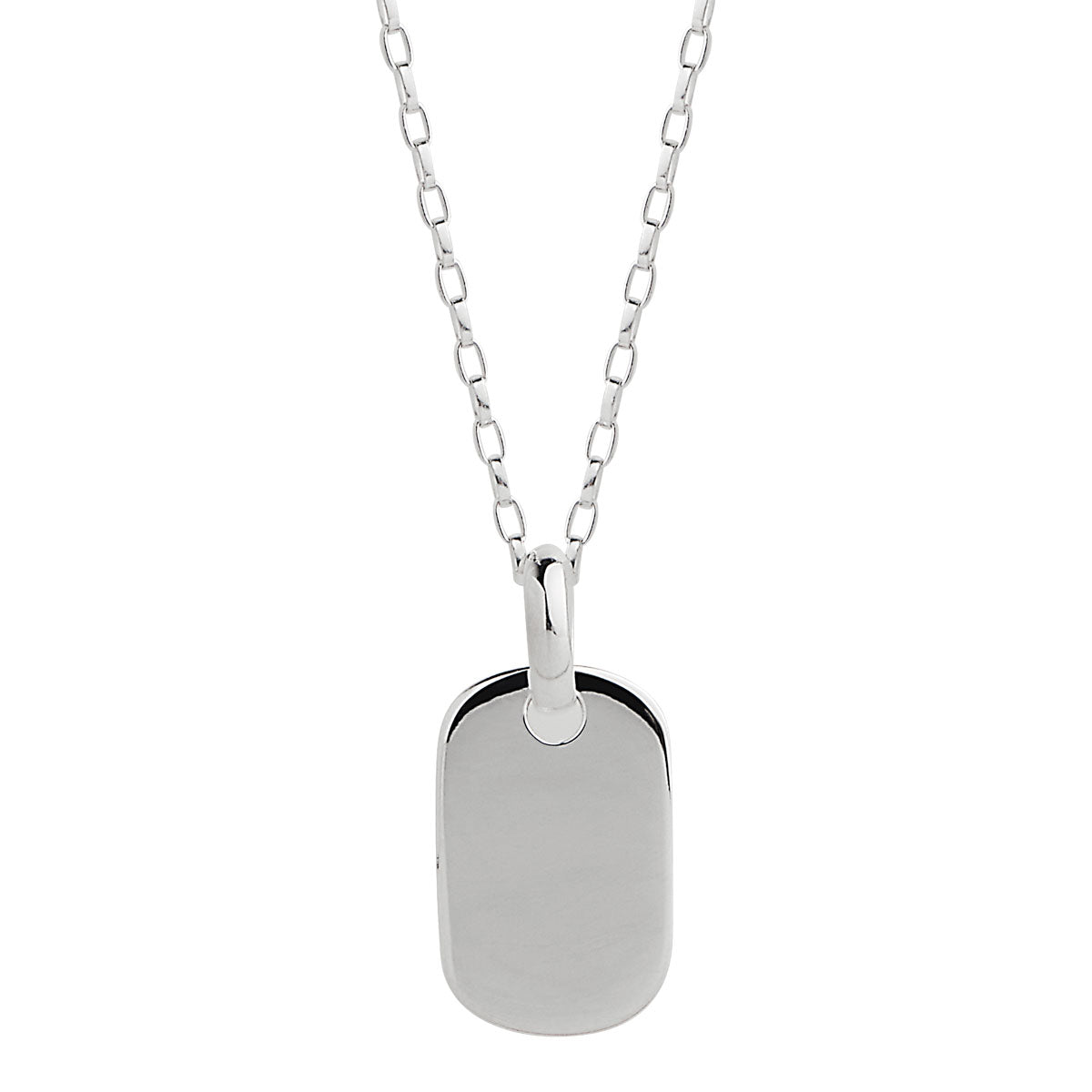 Mens S/S Dog Tag Pendant 11x18mm with Chain 55cm