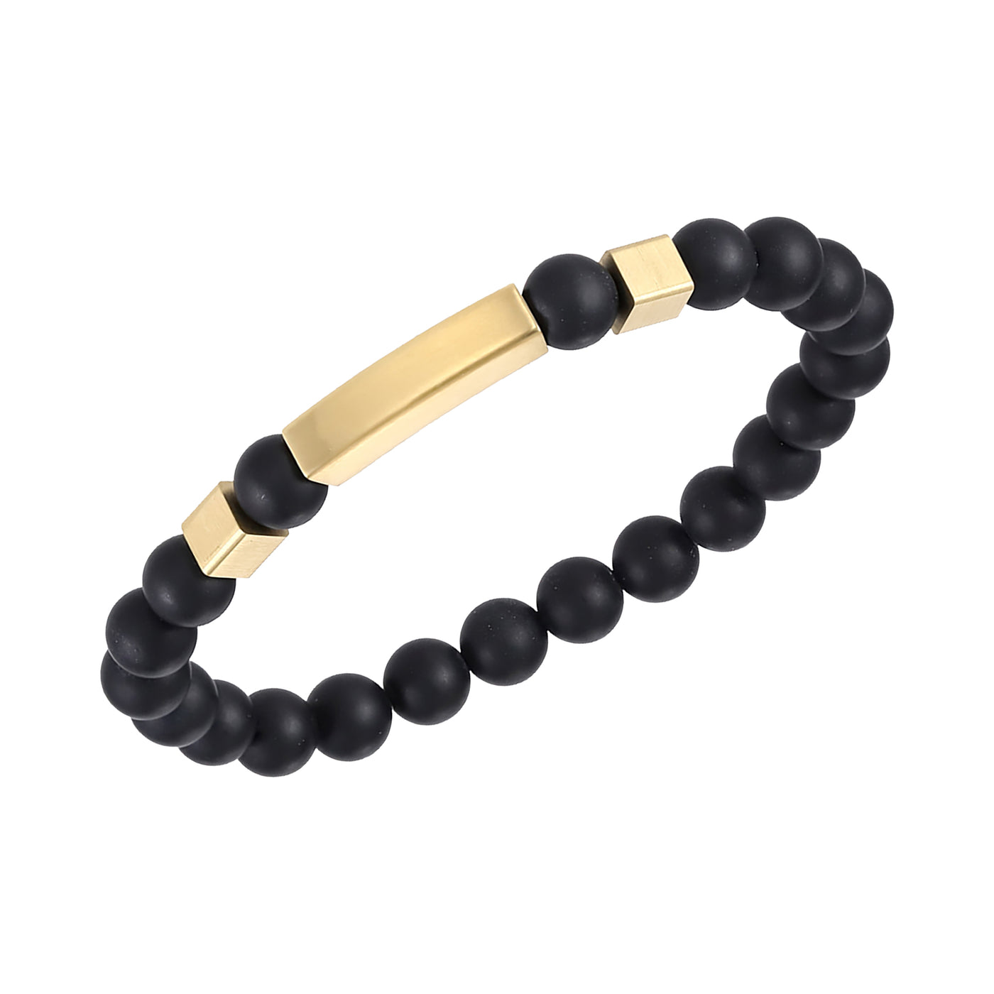 Stainless Steel Beaded Agate Bracelet