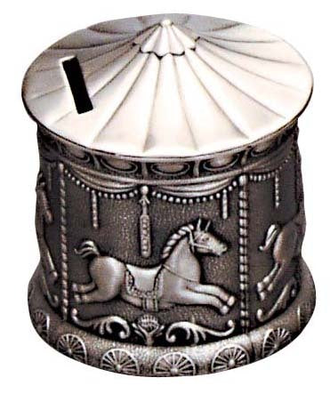 Merry Go Round Money Box - Pewter Finish